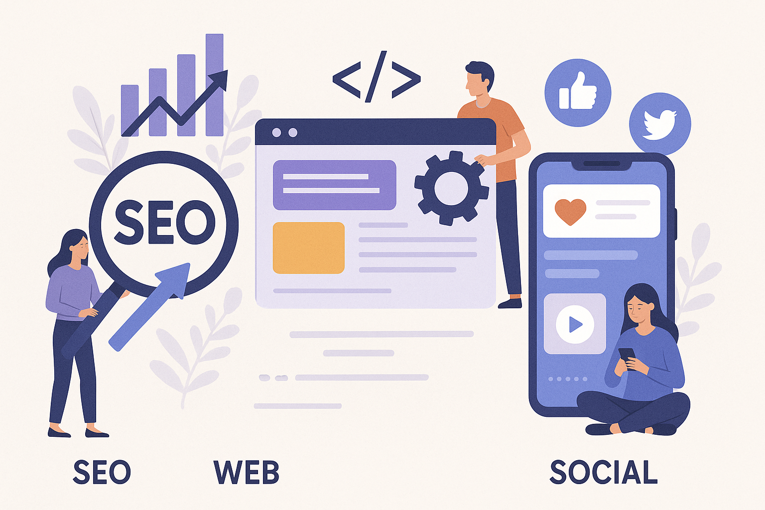 How to Build a Scalable Online Presence: SEO + Web Dev + Social Media?