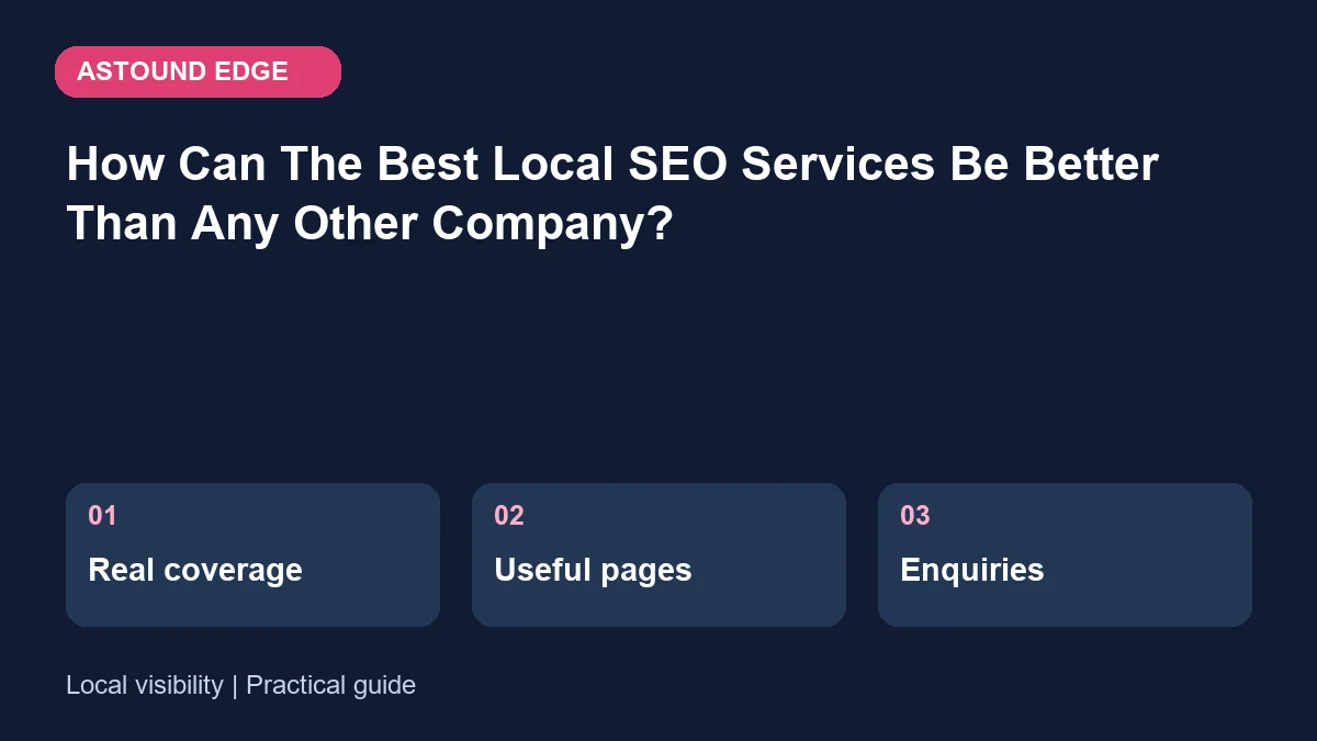 Local visibility: Real coverage, Useful pages, Enquiries