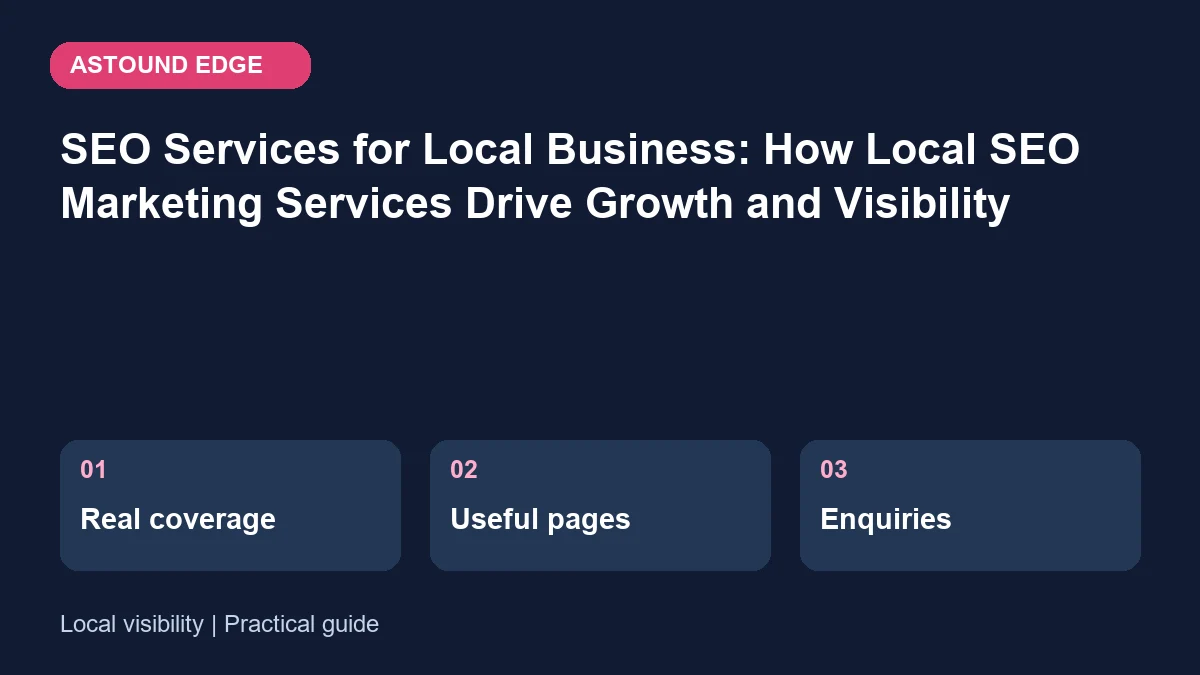 Local visibility: Real coverage, Useful pages, Enquiries