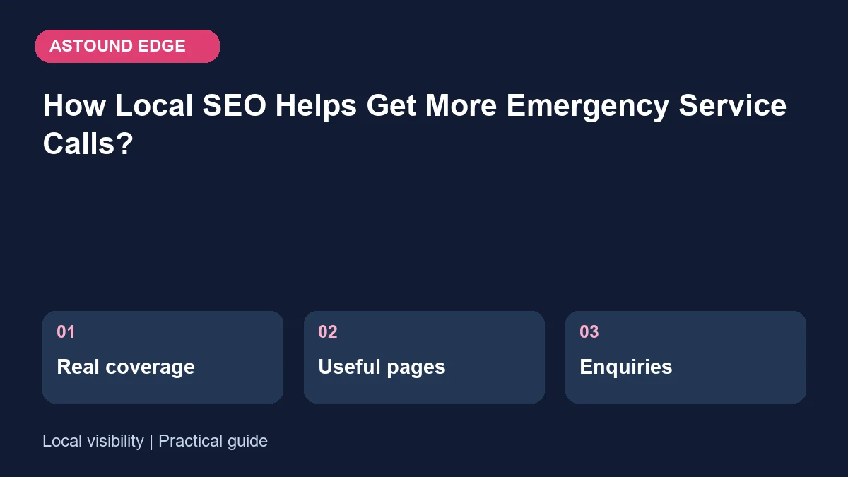 Local visibility: Real coverage, Useful pages, Enquiries