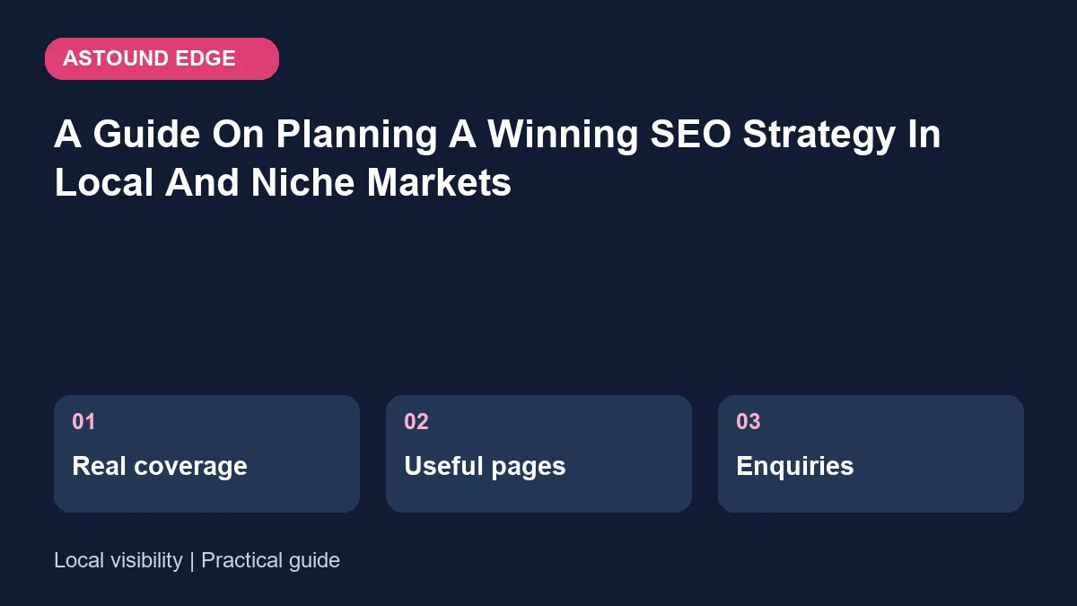 Local visibility: Real coverage, Useful pages, Enquiries