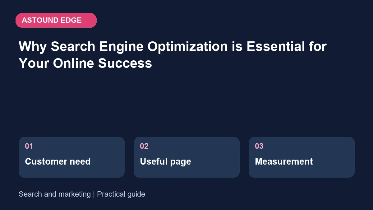 Search and marketing: Customer need, Useful page, Measurement