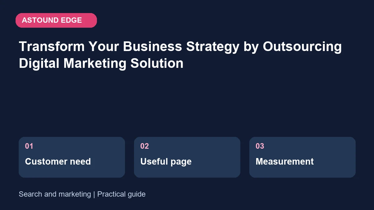 Search and marketing: Customer need, Useful page, Measurement