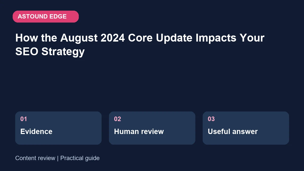 Content review: Evidence, Human review, Useful answer