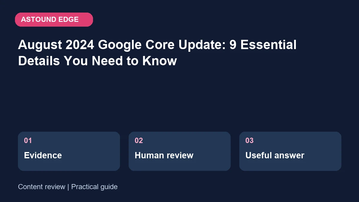 Content review: Evidence, Human review, Useful answer