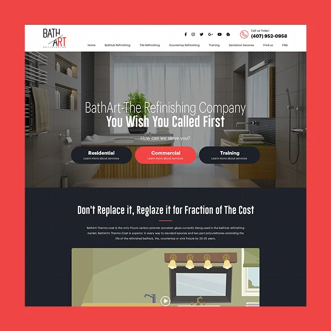 bath art refinishing — Web design