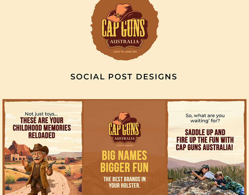 Social Post Designs- Cap Guns Australia — Creative design