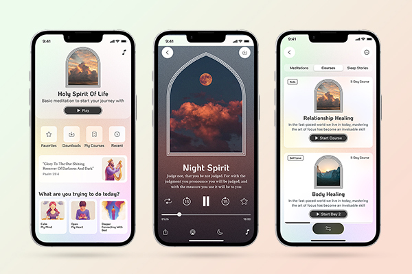 Christian Meditation published app design
