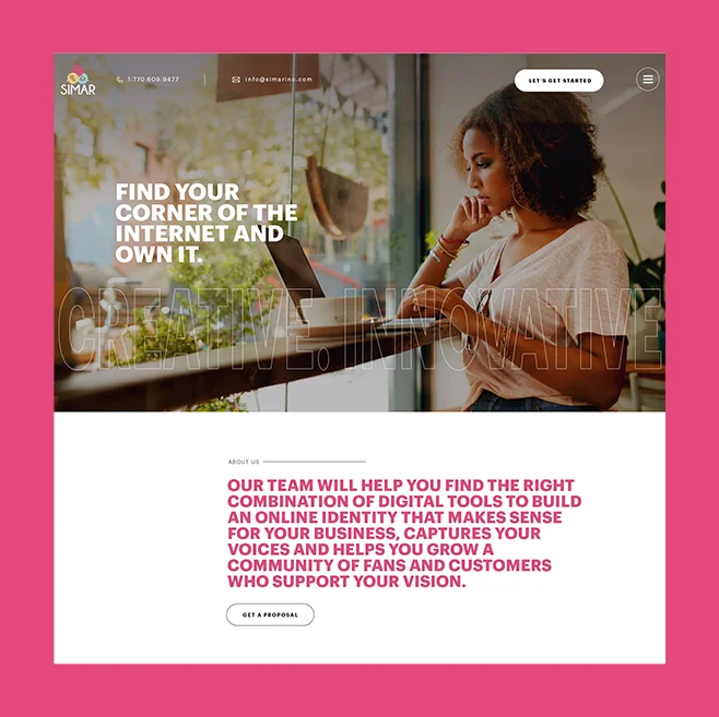 Simar InC — Web design