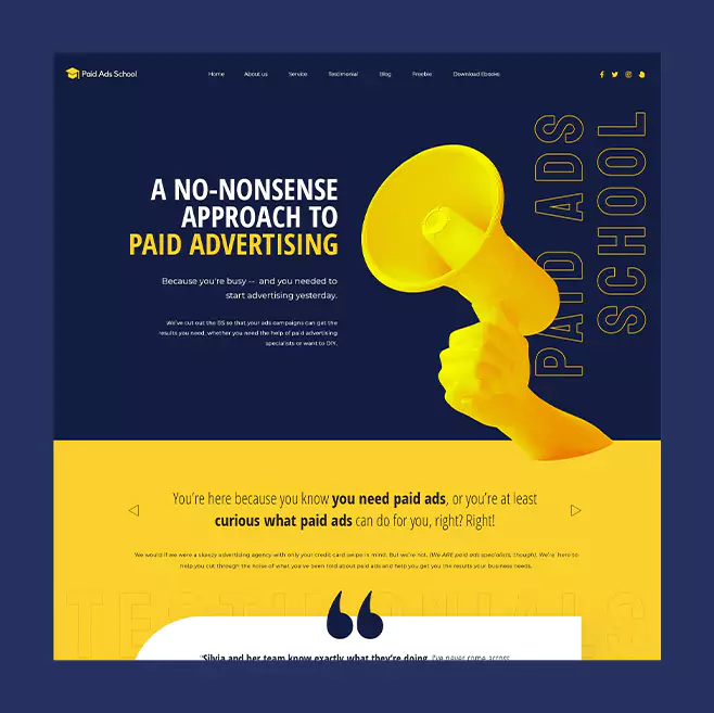 paid ads school — Web design