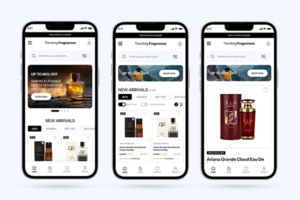 Trending Fragrances published app design