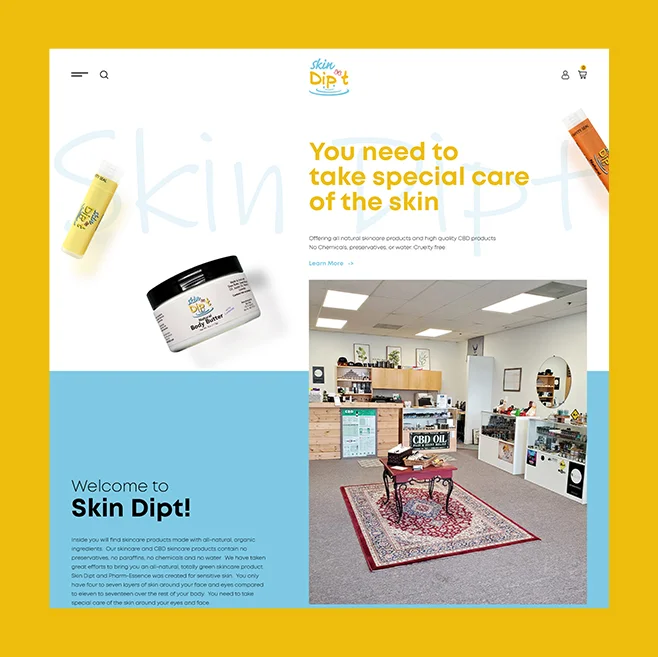 Skin Dipt — Web design
